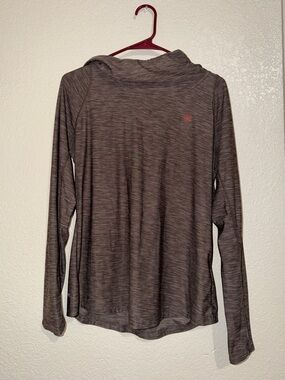 Ariat Women's Long-Sleeve Hooded Top in Heathered Brown